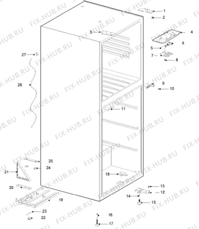 Взрыв-схема холодильника Electrolux ER7346B - Схема узла Cabinet + armatures